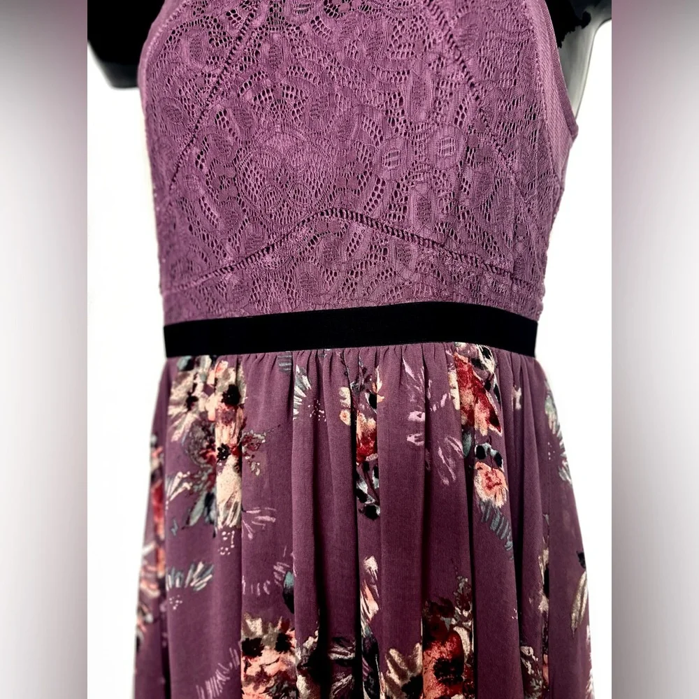 Xhilaration Purple Floral Lace Dress NWOT - Picture 7 of 11